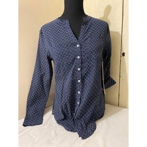 Carve Designs Womens XS Dylan Gauze Tunic Navy Disco Organic Cotton Button NWT